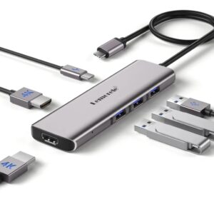 Multipuerto 6 En 1 Para Macbook Gris