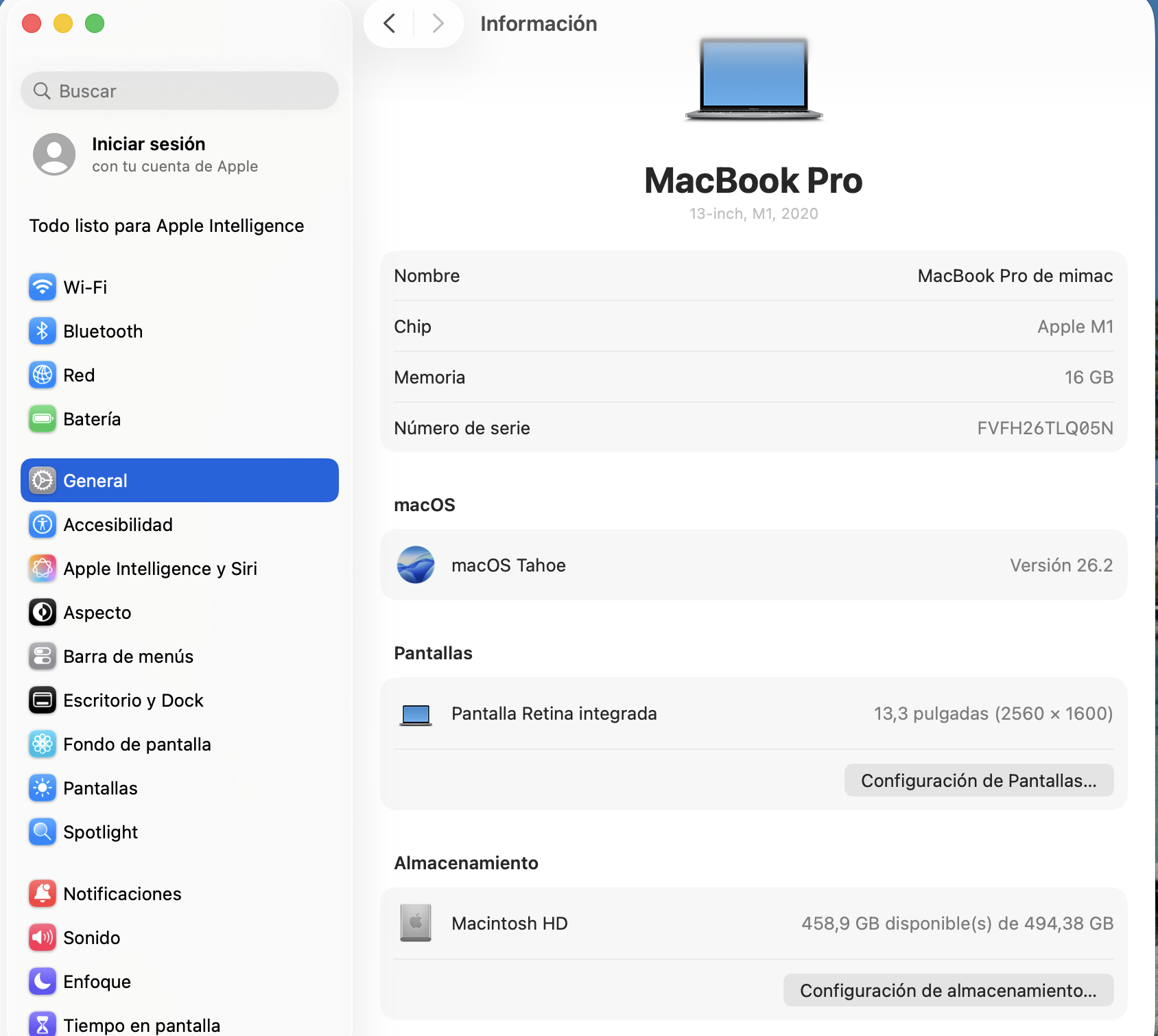 MacBook Pro Chip M1 2020 Ram 16GB SSD 512GB 13-INCH Leer - Imagen 7