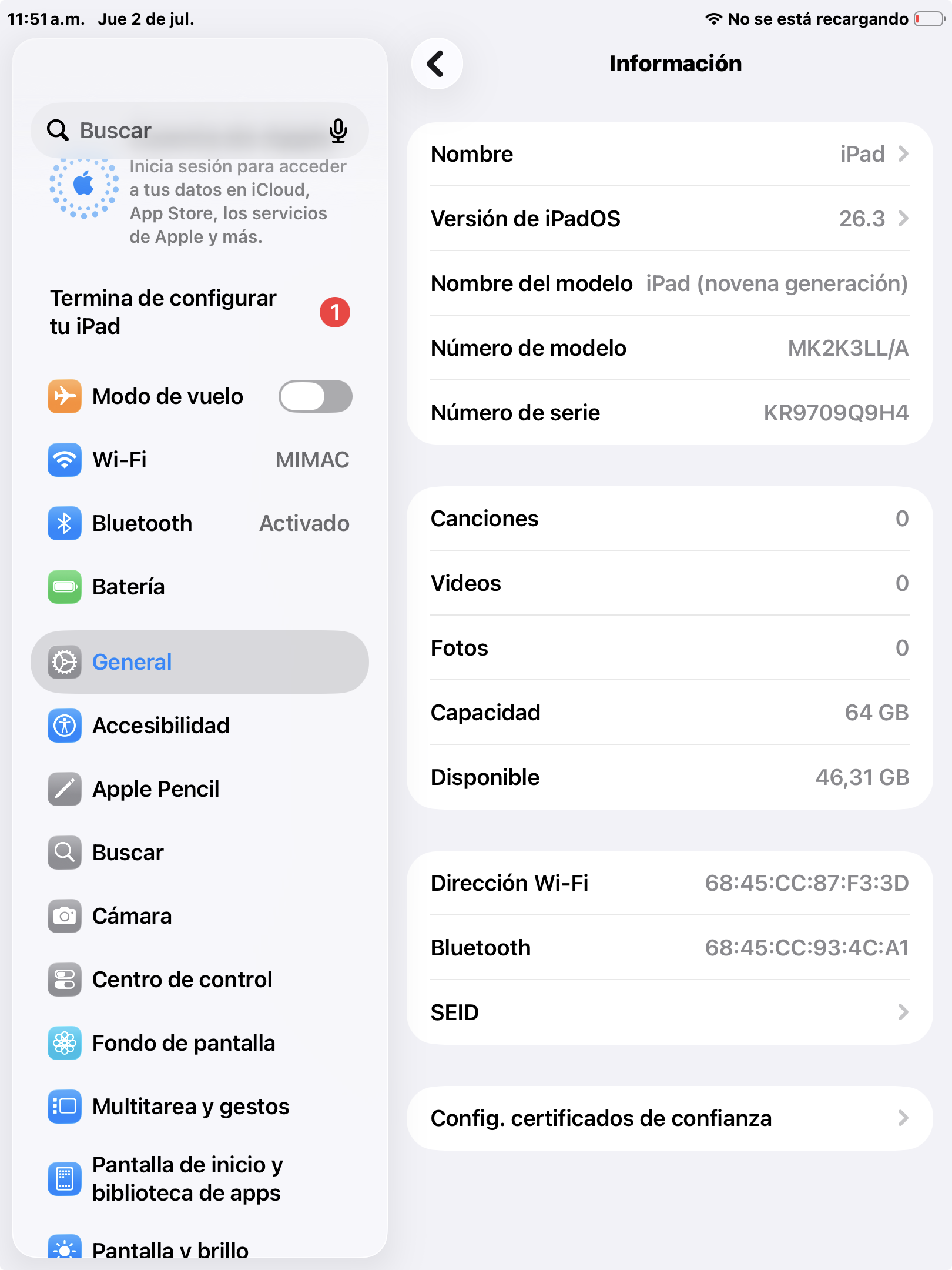iPad de 9a Generación 10.2' 64GB WI-FI Gris Especial A2602 - Imagen 7